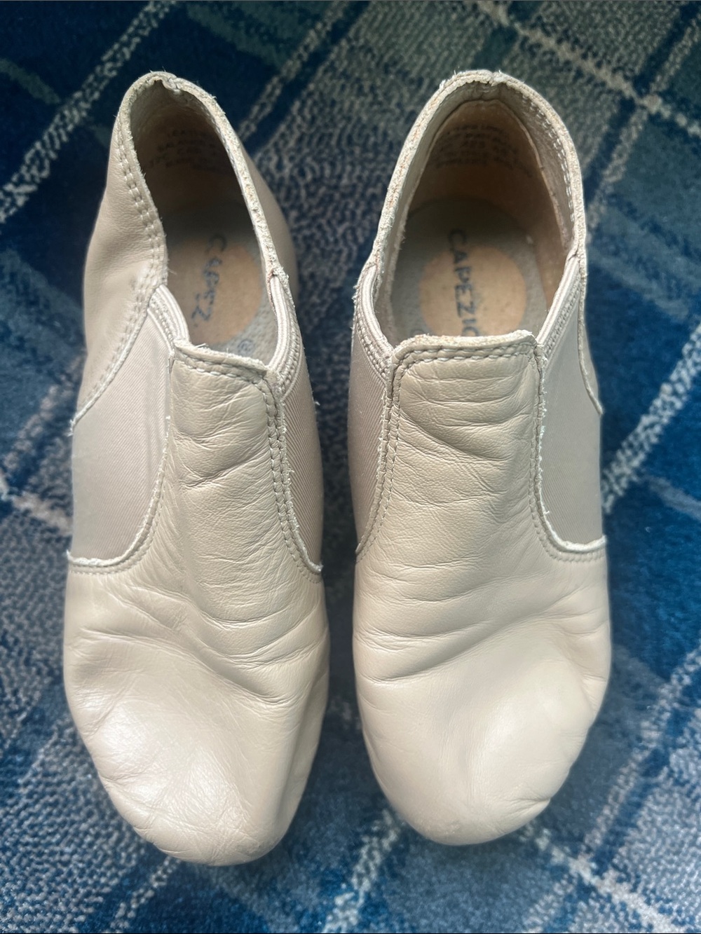 Capezio Kid Girl Nude Skintone Beige Leather Slip-On Jazz Shoes